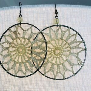 Dream catcher fabric fashion earrings.